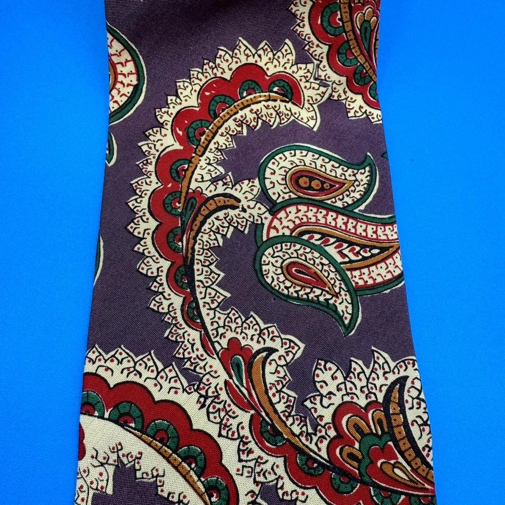Vintage Polo by Ralph Lauren Tie Men's Purple Paisley Print 100% Silk‎ Classic
